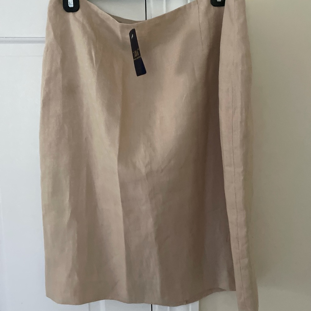 NWT 346 Brooks Brothers Cream Linen Skirt-Sz 12